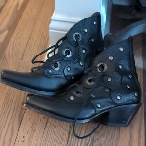 John Fluevog Black Lace-Up Boots